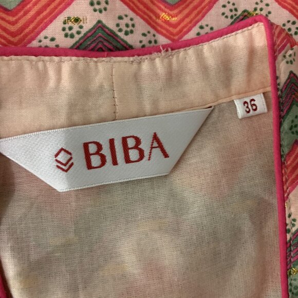 Biba Boho Top 36 Short Sleeve V Neck Retro Multicolor Lightweight - Picture 5 of 6